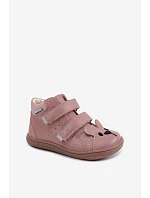 Kožené barefoot boty pro dívky Bartek 8631985 Růžové
