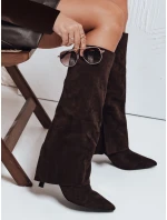 Dámské semišové kozačky s širokým svrškem hnědé FashionStreet ZY1043 Dámské semišové kozačky s širokým svrškem hnědé FashionStreet ZY1043