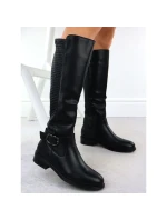 Dámské kozačky s ozdobným blokovým páskem černé Filippo 7437