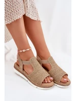 Dámské Sandály S Pletením Béžovo-Zlaté Jelana Dámské Sandály S Pletením Béžovo-Zlaté Jelana