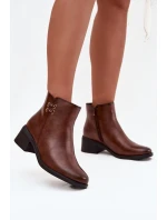 Tepelé dámské kotníčkové boty na klínku hnědé Delmira Tepelé dámské kotníčkové boty na klínku hnědé Delmira