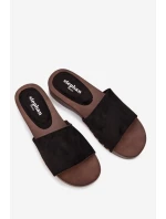 Dámské pantofle se zlatými sponami Černé Ferinna