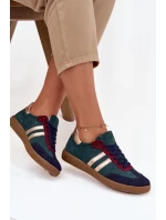 Dámské nízké semišové tenisky – lahvově zelené Zazoo