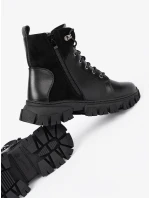 Pěkné dámské černé kotníčkové boty platforma Pěkné dámské černé kotníčkové boty platforma