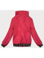 Krátká červená dámská bunda se stojáčkem (B8016-4)