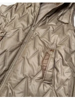 Lekka kamizelka damska ze złotym zamkiem Goodlookin beżowa (B8586/B8587-12)