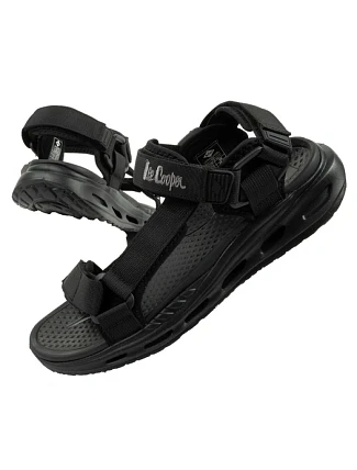 Lee Cooper pánské boty na suchý zip sandály na léto černé lehké