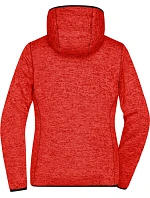 Daiber JN 588 Dámská pletená fleecová bunda s kapucí 02.0588 red melange/black Daiber JN 588 Dámská pletená fleecová bunda s kapucí 02.0588 red melange/black