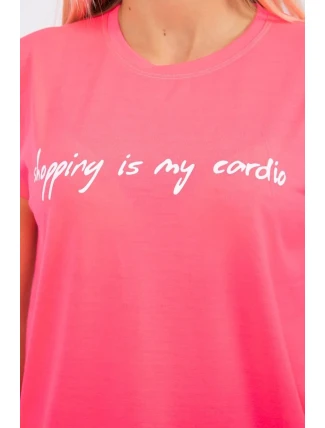 Nakupování je moje kardio halenka růžová neonová Nakupování je moje kardio halenka růžová neonová