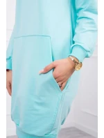 Šaty s kapucí v mátové barvě Šaty s kapucí v mátové barvě