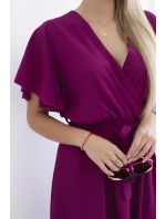 Šaty s vrstveným výstřihem švestka Šaty s vrstveným výstřihem švestka