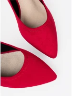 Designové dámské červené lodičky na širokém podpatku Designové dámské červené lodičky na širokém podpatku