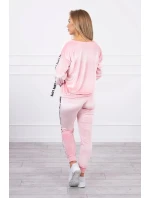 Love velur set pudrově růžový