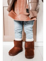 Dětské Teplé Sněhule Semišové Hnědé Gooby