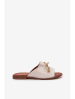 Kožené Ploché Elegantní Sandály S Mašlí Lewski 3572 Zlaté Ošoupané Kožené Ploché Elegantní Sandály S Mašlí Lewski 3572 Zlaté Ošoupané