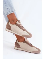 Dámské Kožené Sportovní Boty Béžové Laura Messi 2935