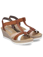 Hnědé dámské sandály na platformě Rieker 61995-81 Hnědé dámské sandály na platformě Rieker 61995-81