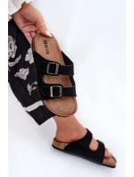 Semišové Dámské Sandały S Přezkami Big Star RR274A390 Černé