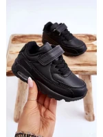 Dětské kožené sportovní boty na platformě černá Lori