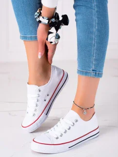 Klasické dámské bílé tenisky bez podpatku