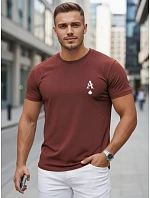 Pánské bavlněné tričko s potiskem AS Pik v barvě bordó, FashionStreet NX5130R Pánské bavlněné tričko s potiskem AS Pik v barvě bordó, FashionStreet NX5130R