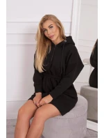 Zateplené šaty s kapucí černé Zateplené šaty s kapucí černé