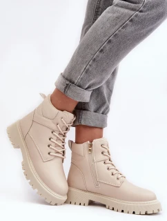 Dámské zipové zateplené trapery Gremiva Beżowe