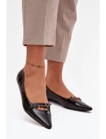 Dámské lakované baleríny s pásky Zarelia – černé
