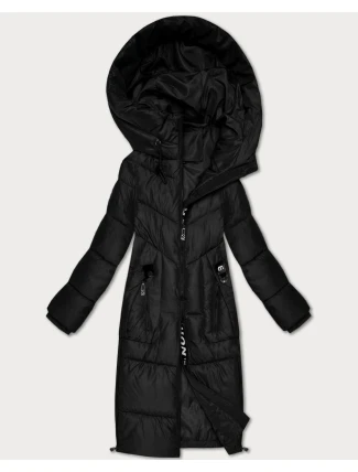 Černá vypasovaná zimní bunda v délce do poloviny stehen S'West (B/R8535-1)