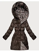 Oboustranná zimní bunda plus size chocolate/panther (M6-6008-103) Oboustranná zimní bunda plus size chocolate/panther (M6-6008-103)