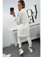 Třídílná souprava halenky, topu a legín v barvě ecru Třídílná souprava halenky, topu a legín v barvě ecru