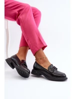 Elegantní černé dámské kožené mokasíny Triana