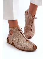 Vzorované kožené boty Maciejka 03426-02 Béžové Vzorované kožené boty Maciejka 03426-02 Béžové