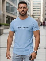 Pánské bavlněné tričko s nápisem Project London, světle modré, FashionStreet NX5127R