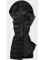 Černá dámská péřová vesta s kapucí (CAN-860) Černá dámská péřová vesta s kapucí (CAN-860)
