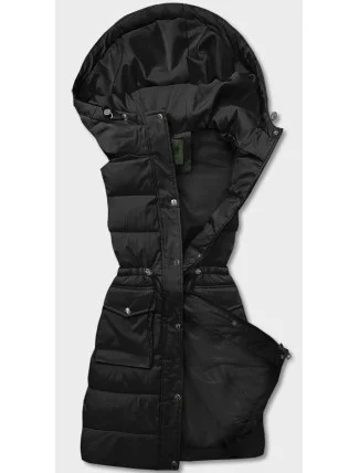 Černá dámská péřová vesta s kapucí (CAN-860) Černá dámská péřová vesta s kapucí (CAN-860)