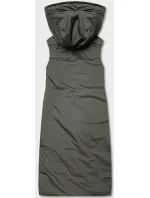 Tmavě modro-khaki dlouhá dámská oboustranná vesta (B8137-3)