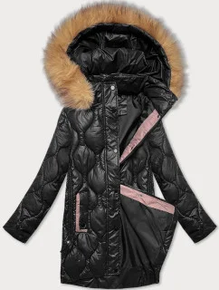 Černá dámská bunda s ozdobným prošíváním J Style (5M3226-392)