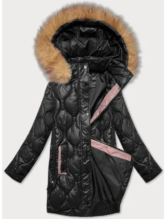 Černá dámská bunda s ozdobným prošíváním J Style (5M3226-392) Černá dámská bunda s ozdobným prošíváním J Style (5M3226-392)