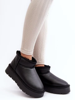 Kožené Dámské Sněžníky Na Platformě Černé Loreley