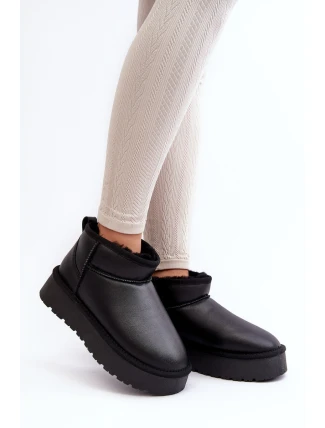 Kožené Dámské Sněžníky Na Platformě Černé Loreley