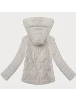 Lehce zateplená béžová dámská bunda se stojáčkem a kapucí J Style (16M9229-62)