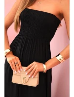 Dámské viskózové šaty s elastickým topem černá