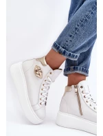 Dámské vysoké tenisky na zip Lemar bílé Katerin