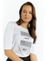 Trička Monnari Slim Fit Cotton T-Shirt White