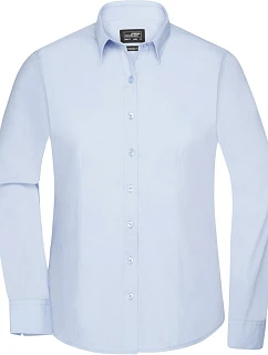 Daiber JN 677 Popelínová halenka s dlouhým rukávem 02.0677 light blue