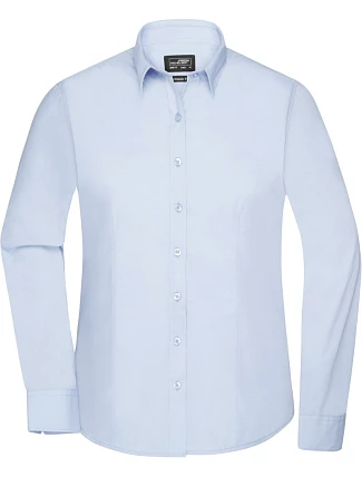 Daiber JN 677 Popelínová halenka s dlouhým rukávem 02.0677 light blue