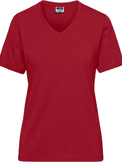 Daiber JN 1807 Dámské pracovní tričko z bio bavlny - Solid 02.1807 red