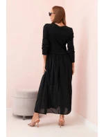 Šaty dlouhé na ramínka švestková