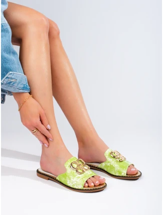 Krásné nazouváky zelené dámské bez podpatku Krásné nazouváky zelené dámské bez podpatku